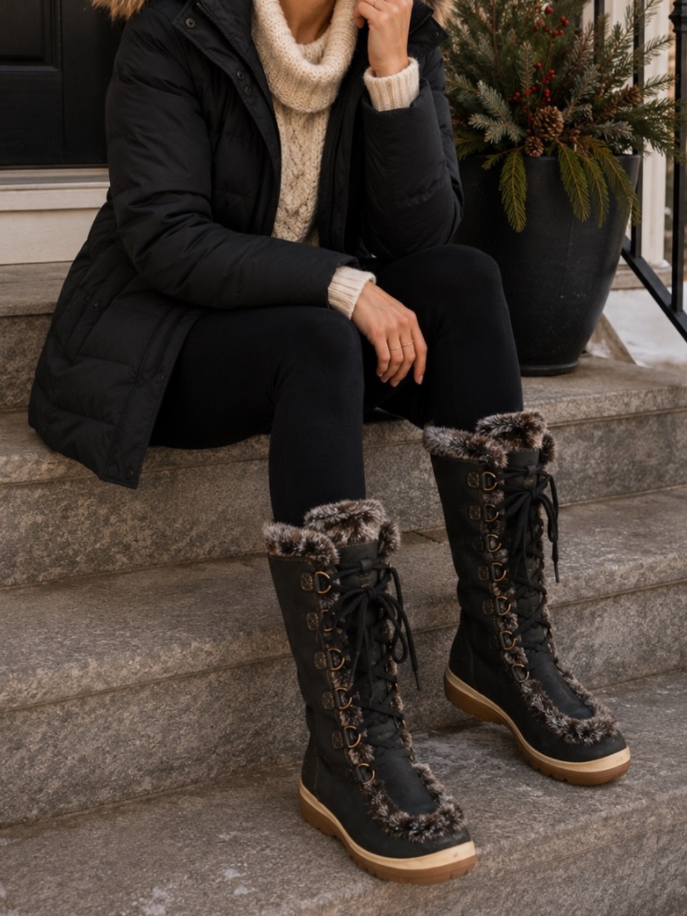 Timberland Suede & Fur Tongue Lace-up Kickadilla Boots